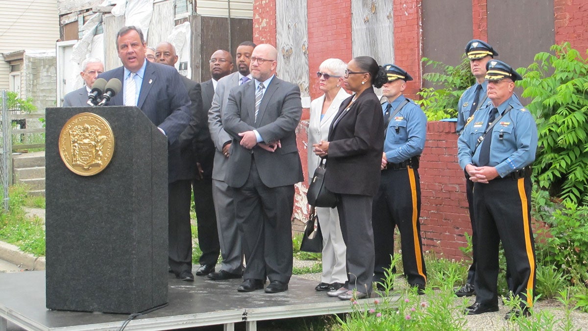  Governor Christie says the state will provide $11.5 million to improve safety and eliminate blight. (Phil Gregory/WHYY) 