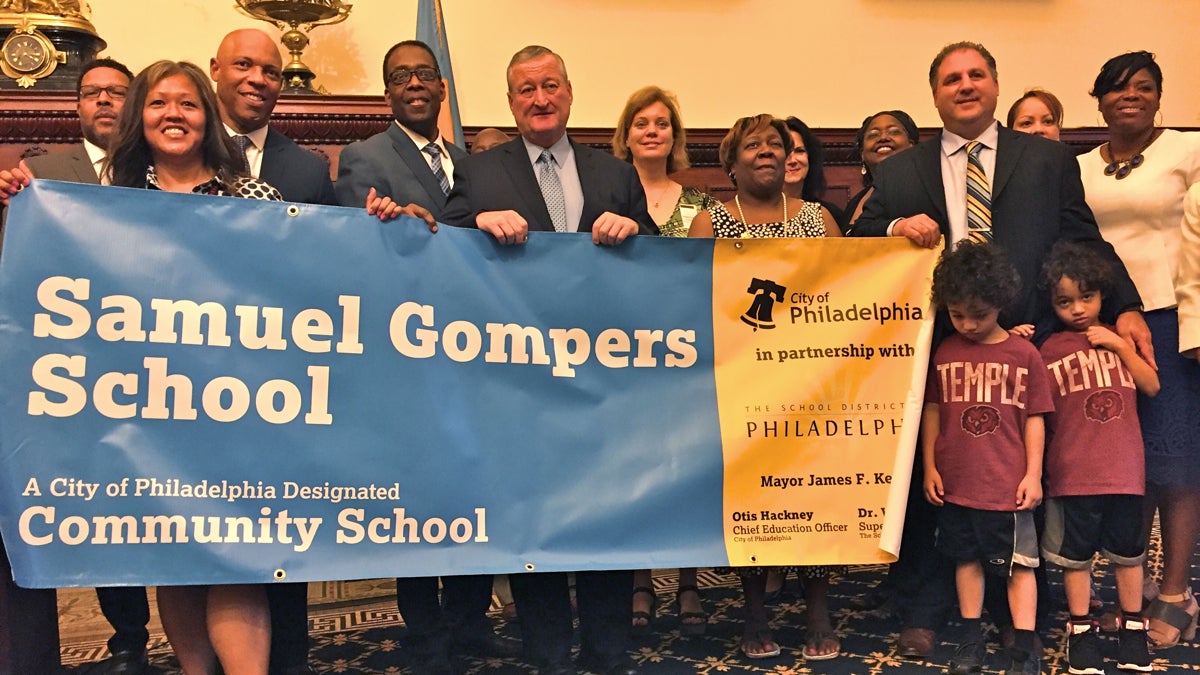 Samuel Gompers School in Philadelphia's Overbrook neighborhood was designated a community school in August. (Avi Wolfman-Arent/WHYY) 