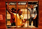Tommy Shepherd, Marc Bamuthi Joseph and Theaster Gates in red, black & Green: a blues. Photo: Bethanie Hines