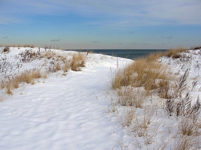  Snowy Sandy Hook dunes in Dec. 2009. (Photo: Miguel Vieira via Flickr) 