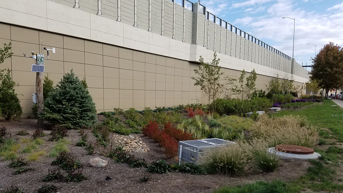  This garden abutting I-95 in Fishtown is designed to absorb stormwater runoff from the highway. (Robert Traver) 