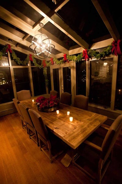 <p>The dining room of a home that was open for the in Chestnut Hill Holiday House Tour. (Brad Larrison/For NewsWorks)</p>
