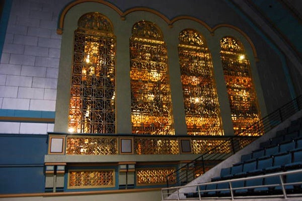 <p><p>The Midmer-Losh organ, made of eight chamber and 33,000 pipes was built into the walls of Boardwalk Hall during the Great Depression.  (Mary Cummings Jordan/WHYY)</p></p>
