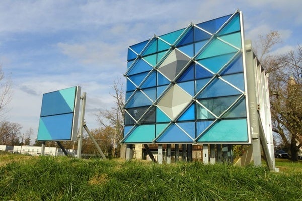 <p><p>These blue panels are a major design feature of the new facility's exterior. (photo courtesy Nemours)</p></p>
