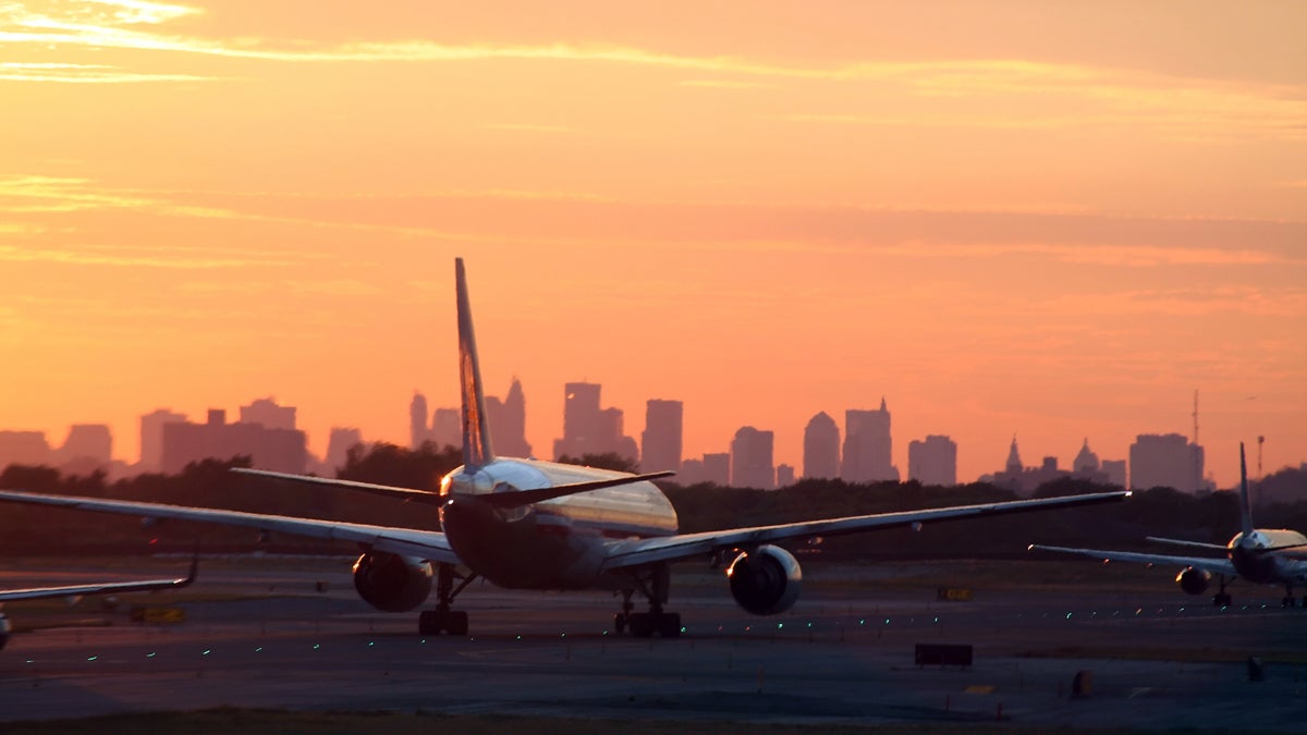  An airplane is shown at JFK International Airport in New York City. Fatemeh Mohammadi shares a story about how much her life changed starting with the day she and her family landed in the United States. (<a href='http://www.bigstockphoto.com/image-806670/stock-photo-airplane-before-new-york-skyline'>Big Stock Photo</a>) 