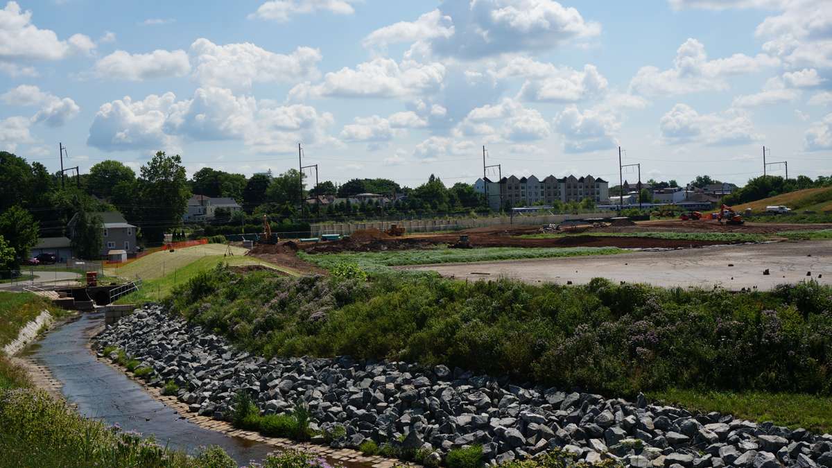  The BoRit Superfund site in Ambler, Pennsylvania, is nearing completion. (Jessica McDonald/WHYY, file) 
