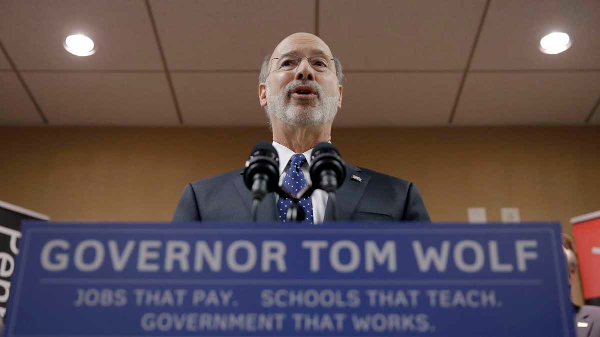  Gov. Tom Wolf speaks during a news conference  in Philadelphia. He'll deliver his first Pennsylvania budget address Tuesday in Harrisburg. (AP Photo/Matt Rourke) 
