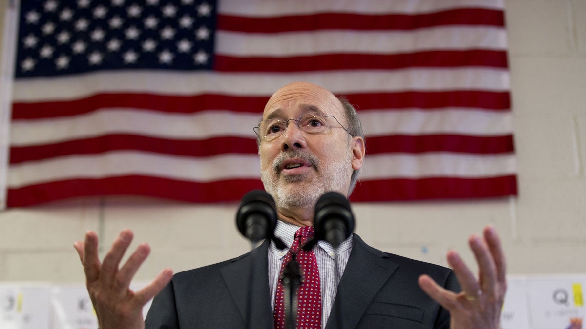  Gov. Tom Wolf Caln speaks during a news conference at Elementary School Wednesday this month in Thorndale, Pennsylvania. (AP Photo/Matt Rourke) 