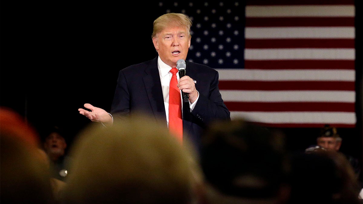 Donald Trump speaks at a campaign stop Wednesday in Appleton
