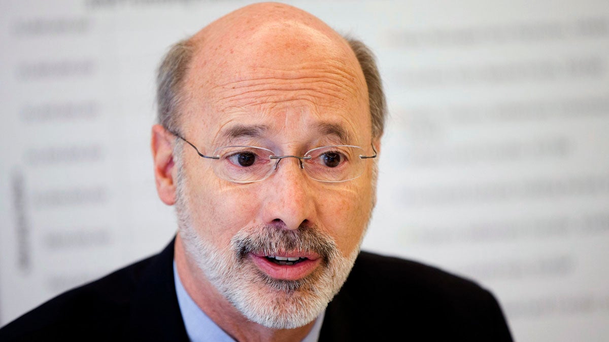  Pennsylvania Gov.-elect Tom Wolf discusses the state budget during a news conference at the Free Library of Philadelphia in December. Pennsylvania is facing a $2.3 billion shortfall for the fiscal year beginning in July, according to a report by the governor-elect's transition team.(AP file photo) 