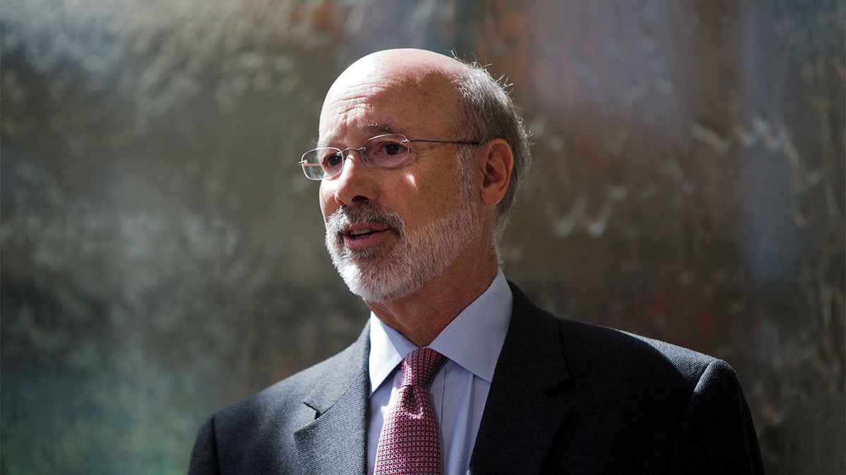 Pennsylvania Gov. Tom Wolf speaks during a news conference at the Temple University Lewis Katz School of Medicine in Philadelphia Thursday. Wolf discussed his $34 million budget request to fight the state's opioid epidemic. (AP Photo/Matt Rourke)