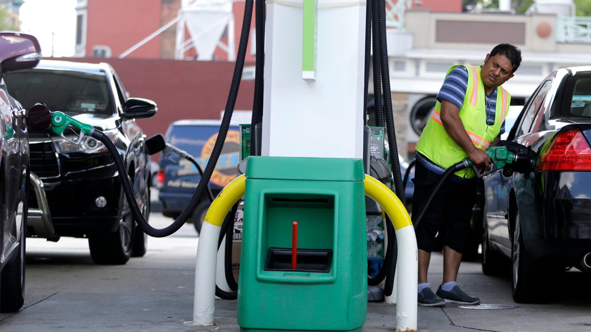 Prices are rising in New Jersey and across the region at gas stations such as this one  in Hoboken where Tofail Ahmed pumps gas. (AP file photo)