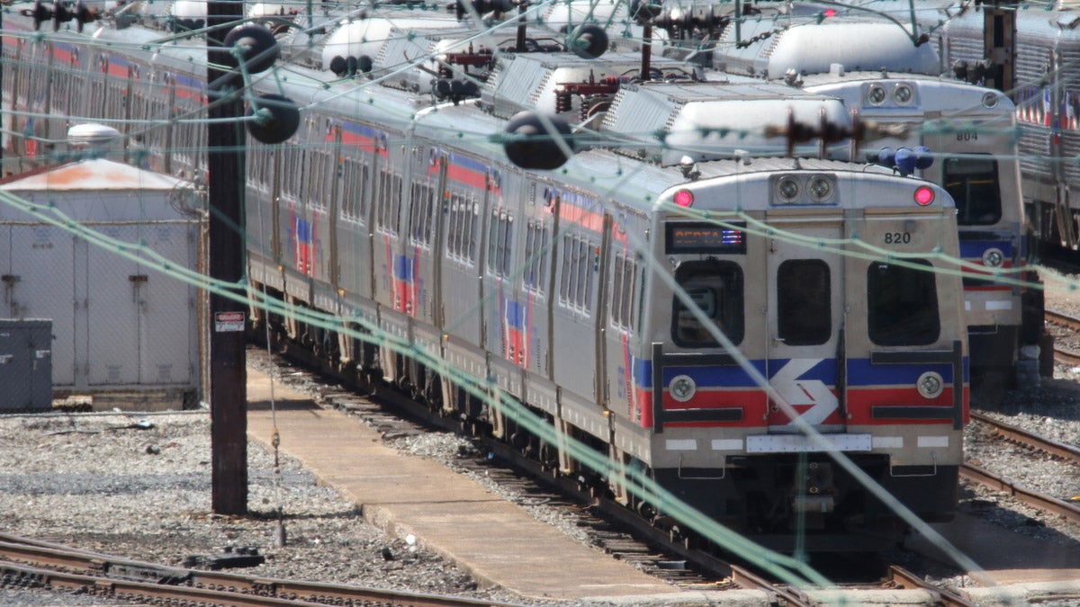 Some of the 120 Silverliner V railway cars taken out of service by SEPTA sit in the Powelton storage yard in West Philadelphia. (AP photo/Harry Hamburg)
