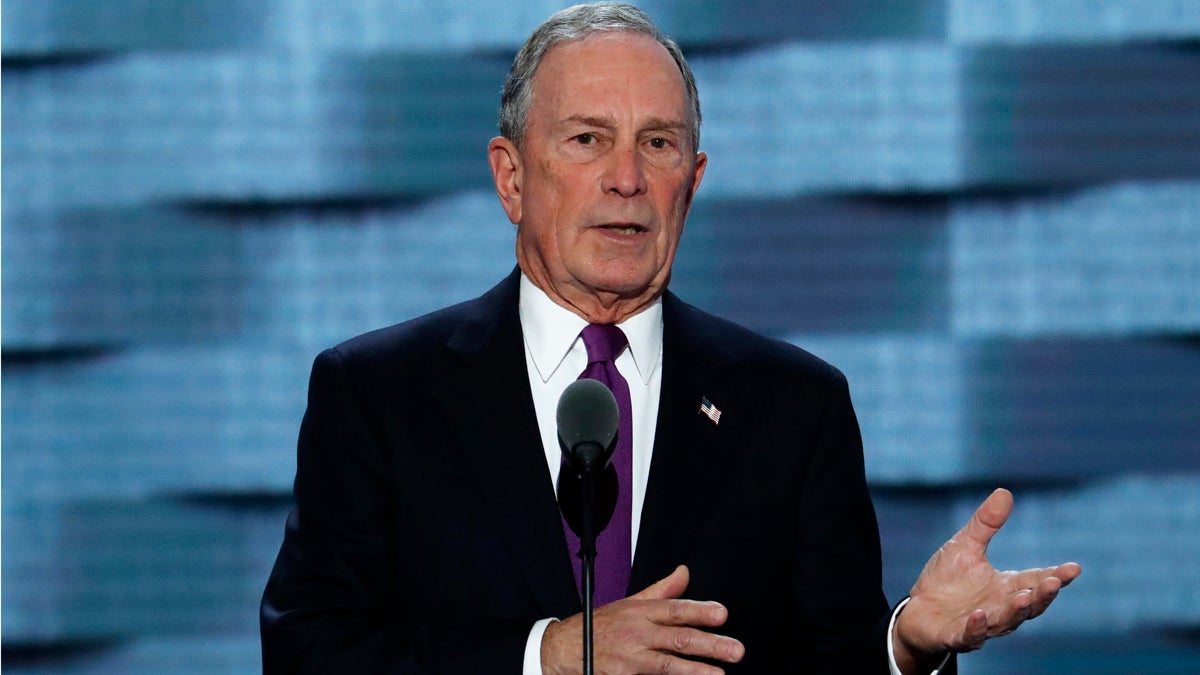 Former New York City Mayor Michael Bloomberg is supporting Republican U.S. Sen. Pat Toomey's bid for re-election. Bloomberg spoke last week at the Democratic National Convention. (AP Photo/J. Scott Applewhite)