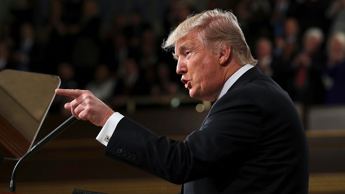  President Donald Trump told a joint session of Congress he would push forward with his plan to invest $1 trillion in the country’s infrastructure. (Jim Lo Scalzo/Pool Image via AP) 