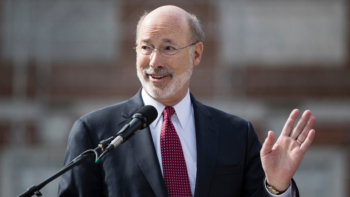  Pennsylvania Gov. Tom Wolf sounded like a candidate Monday morning during an event in Harrisburg. (AP photo/Matt Rourke) 