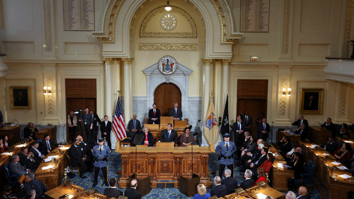Gov. Chris Christie presented his budget plan to a join session of the New Jersey Legislature in February. Democrats who control both houses Thursday unveiled a $34.8 billion budget proposal