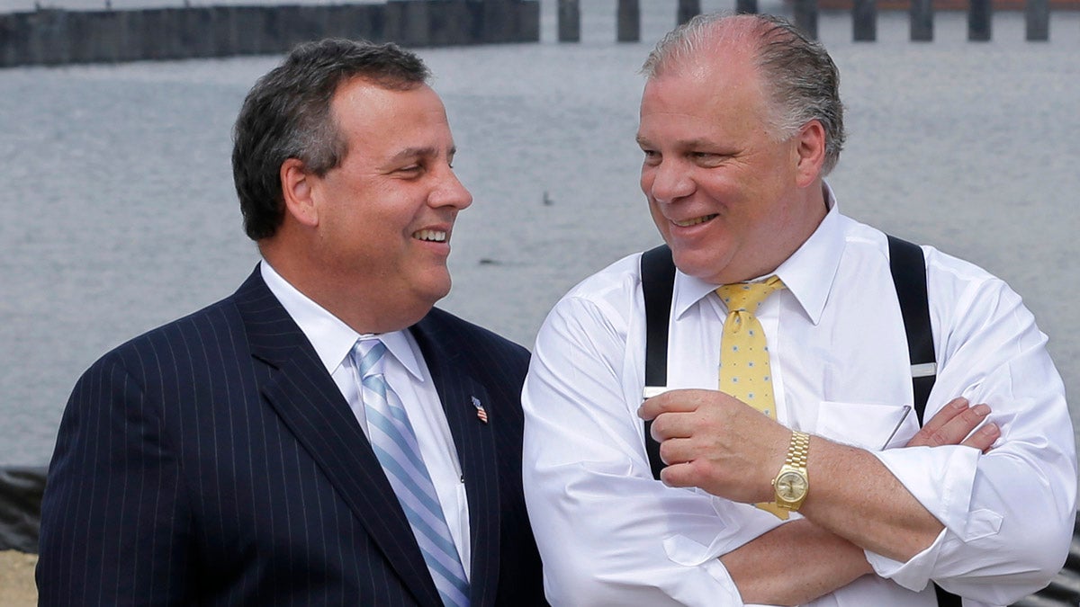 New Jersey Senate President Steve Sweeney (right)says he has proposals to present to Gov. Chris Christie for resolving the Transportation Trust Fund impasse that is stalling road and bridge construction. (AP file photo)