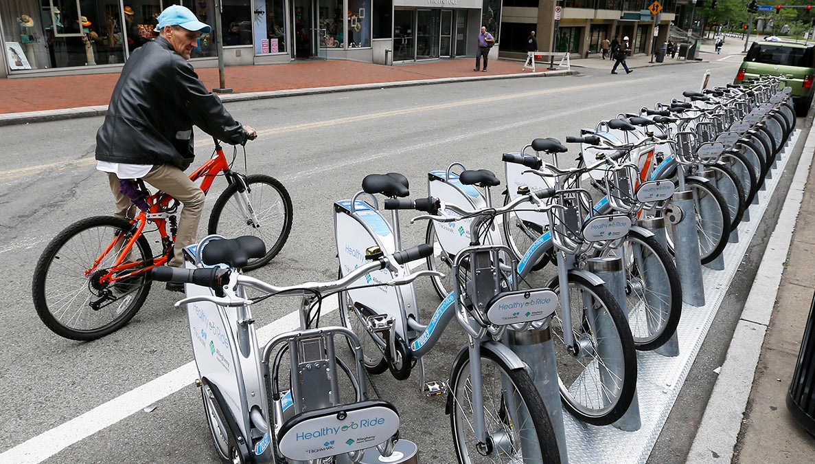  Where one can find a Healthy Ride bikeshare station is one of more than 150 data sets available through the Western Pennsylvania Regional Data Center’s open data portal.  (AP Photo/Keith Srakocic) 