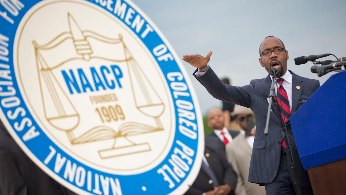  National Association for the Advancement of Color People (NAACP) President and CEO Cornell William Brooks speaks during a news conference announcing NAACP's Journey for Justice, Monday, June 15, 2015, at the Lincoln Memorial in Washington. (AP Photo/Pablo Martinez Monsivais) 