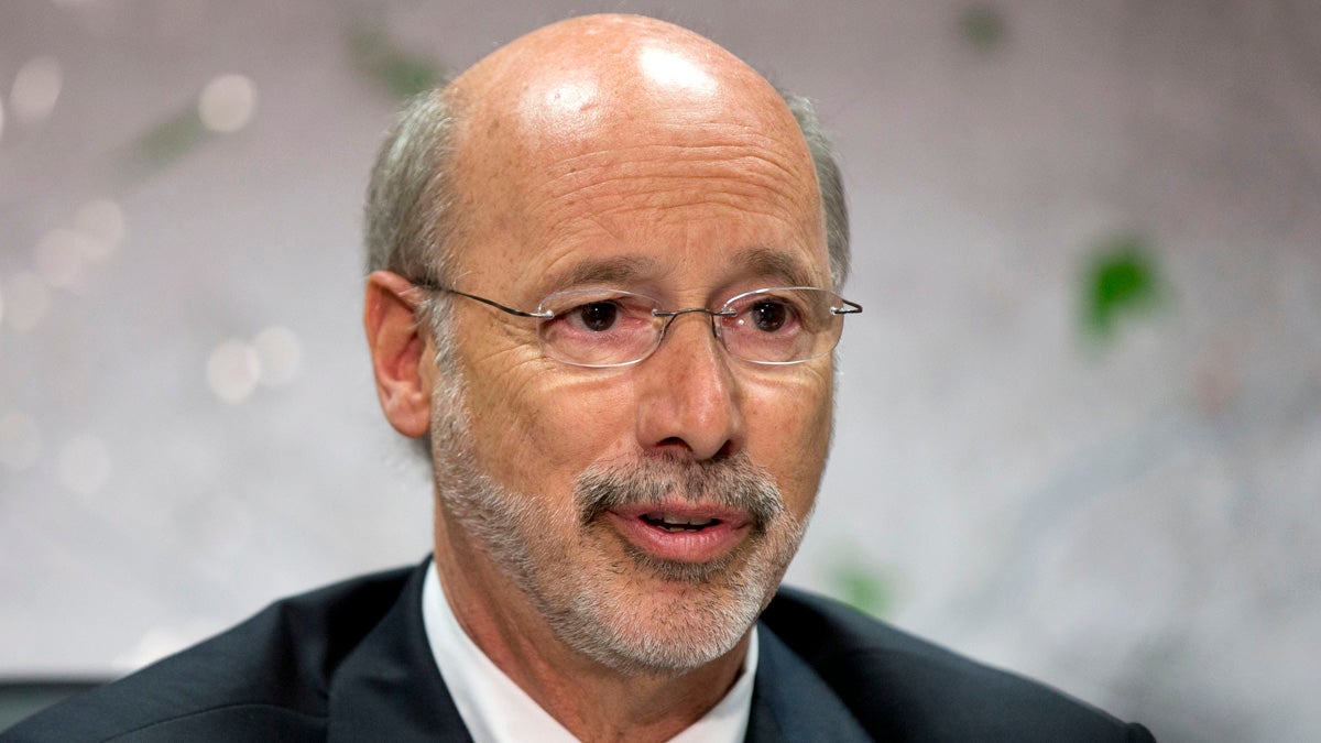  Pennsylvania Gov. Tom Wolf speaks during a news conference, Tuesday in Norristown. Pennsylvania is a month and a half into its new fiscal year without a state budget. (AP Photo/Matt Rourke) 