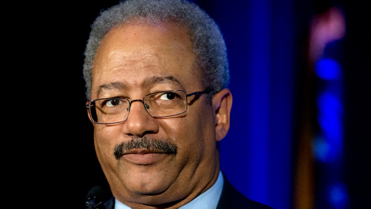  In May, U.S Rep.  Chaka Fattah  spoke at an event at the School of the Future in Philadelphia.  Following his indictment on corruption charges Wednesday, his future is not very clear. (AP file photo) 