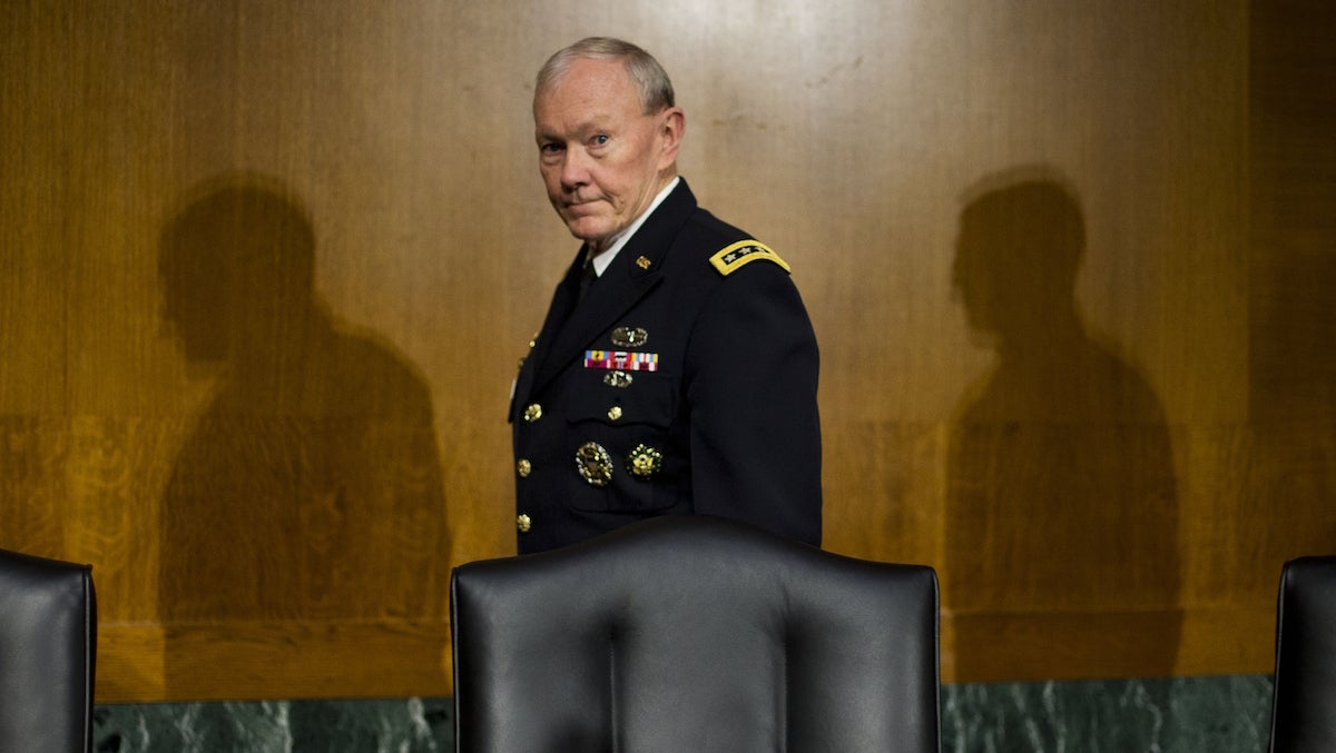  Former Joint Chief Chairman General Martin Dempsey arrives to testify before the Senate Foreign Relation Committee on Capitol Hill in Washington, Wednesday, March 11, 2015.  (AP Photo/Pablo Martinez Monsivais) 