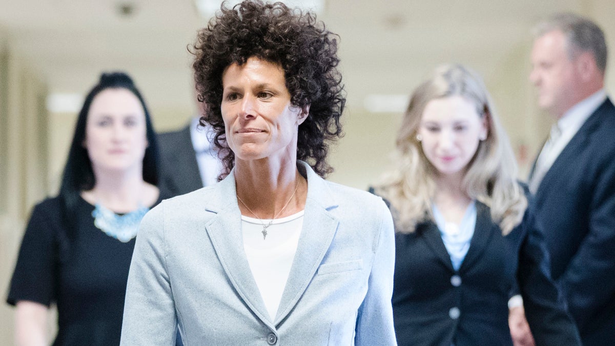 Andrea Constand walks to the courtroom during Bill Cosby's sexual assault trial at the Montgomery County Courthouse in Norristown, Pa., Tuesday, June 6, 2017. (Matt Rourke/AP Photo, Pool) 
