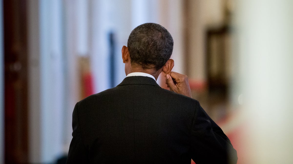  President Barack Obama departs from the East Room of the White House in Washington, Tuesday, Sept. 8, 2015 (Andrew Harnik/AP Photo) 