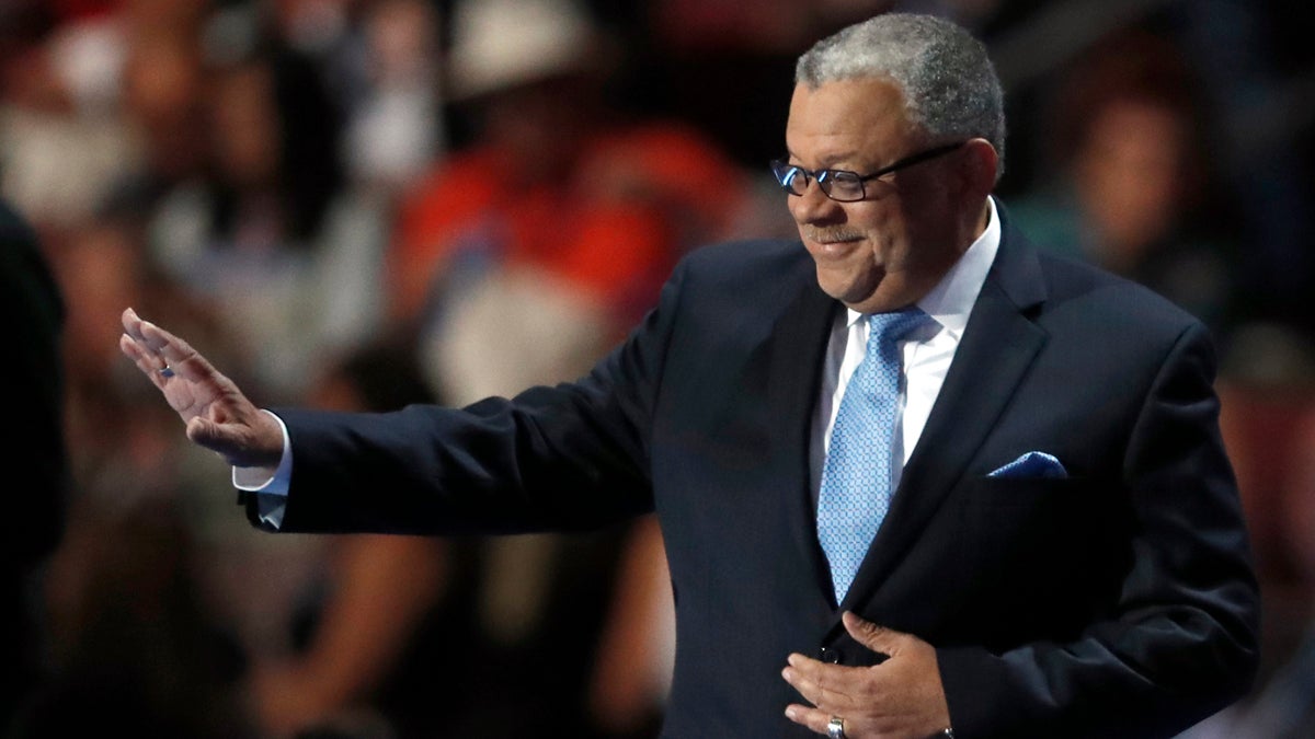 Former Philadelphia Police Commissioner Charles Ramsey takes the stage during the third day of the Democratic National Convention in Philadelphia