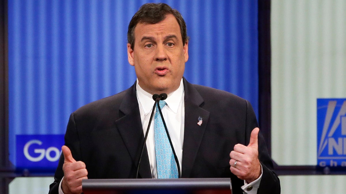  Republican presidential candidate New Jersey Gov. Chris Christie  answers a question during a Republican presidential primary debate, Thursday, Jan. 28, 2016, in Des Moines, Iowa. (Charlie Neibergall/AP Photo) 