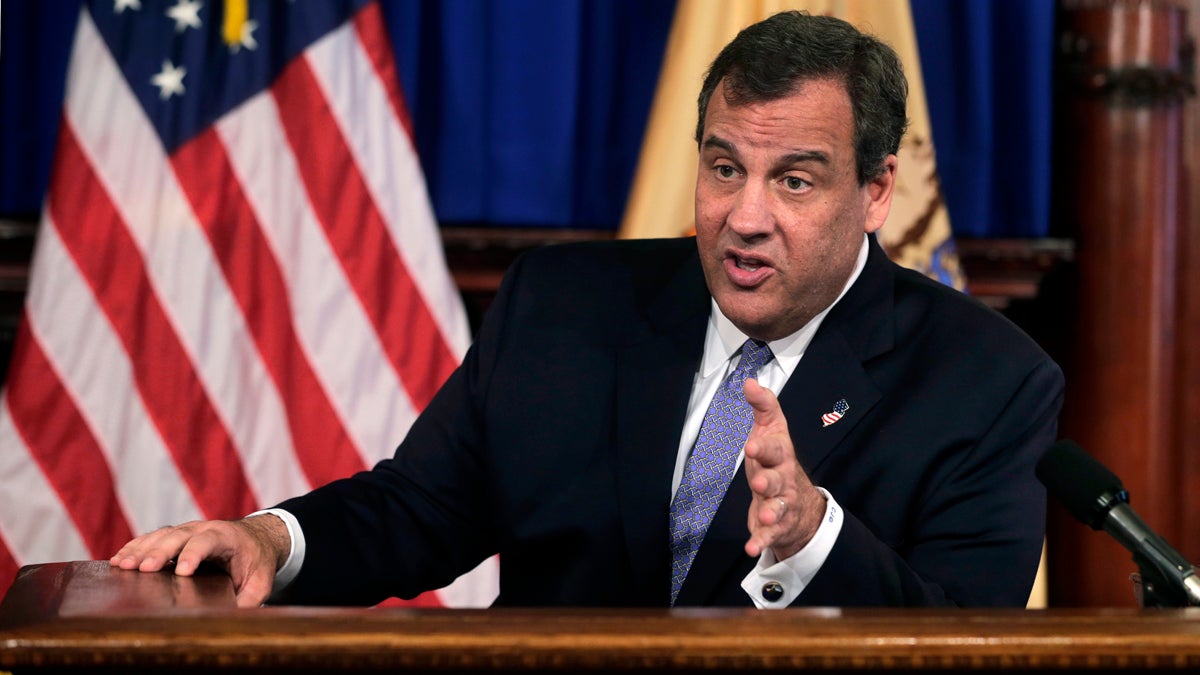  New Jersey Gov. Chris Christie answers a question at the Statehouse in Trenton, N.J., Tuesday, May 20, 2014, after he unveiled a plan for filling an unexpected gap in New Jersey's state budget over the next 13 months. (Mel Evans/AP Photo) 