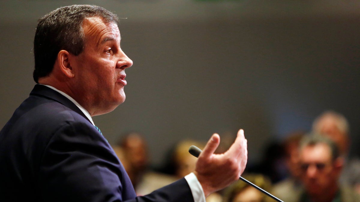  New Jersey Gov. Chris Christie, R-N.J. speaks in Manchester, N.H., Tuesday, April 14, 2015. Christie proposed pushing back the age of eligibility for Social Security and Medicare for future retirees on Tuesday as part of a plan to cut deficits by $1 trillion over a decade, an approach he said would confront the nation's 'biggest challenges in an honest way.'  (Jim Cole/AP Photo) 