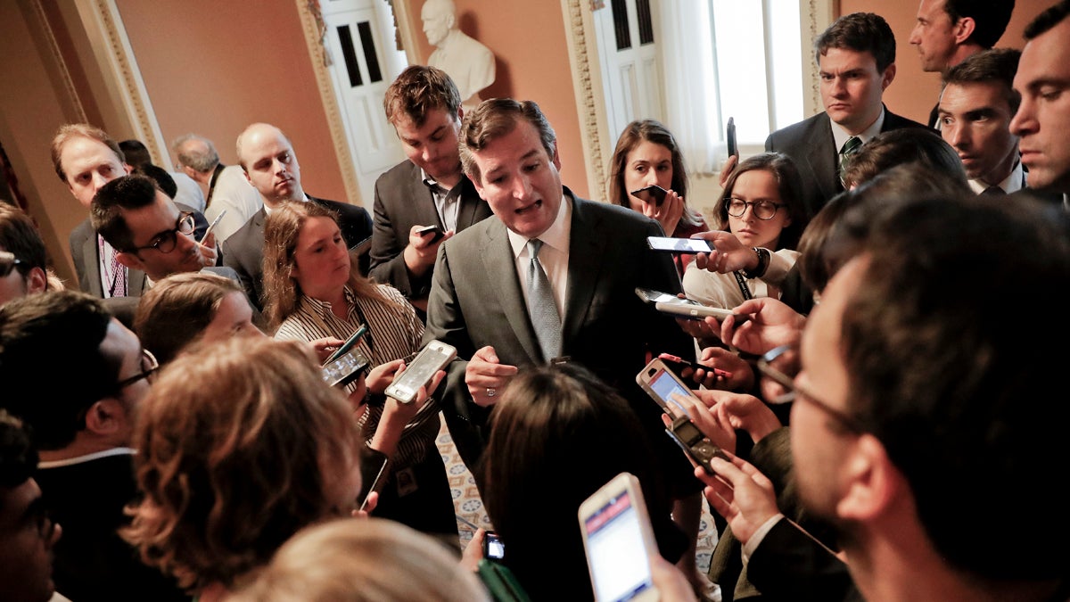  Sen. Ted Cruz, R-Texas speaks to members of the media on Capitol Hill in Washington Thursday, July 13, 2017. Senate Majority Leader Mitch McConnell of Ky. rolled out the GOP's revised health care bill, pushing toward a showdown vote next week with opposition within the Republican ranks. (Pablo Martinez Monsivais/AP Photo) 