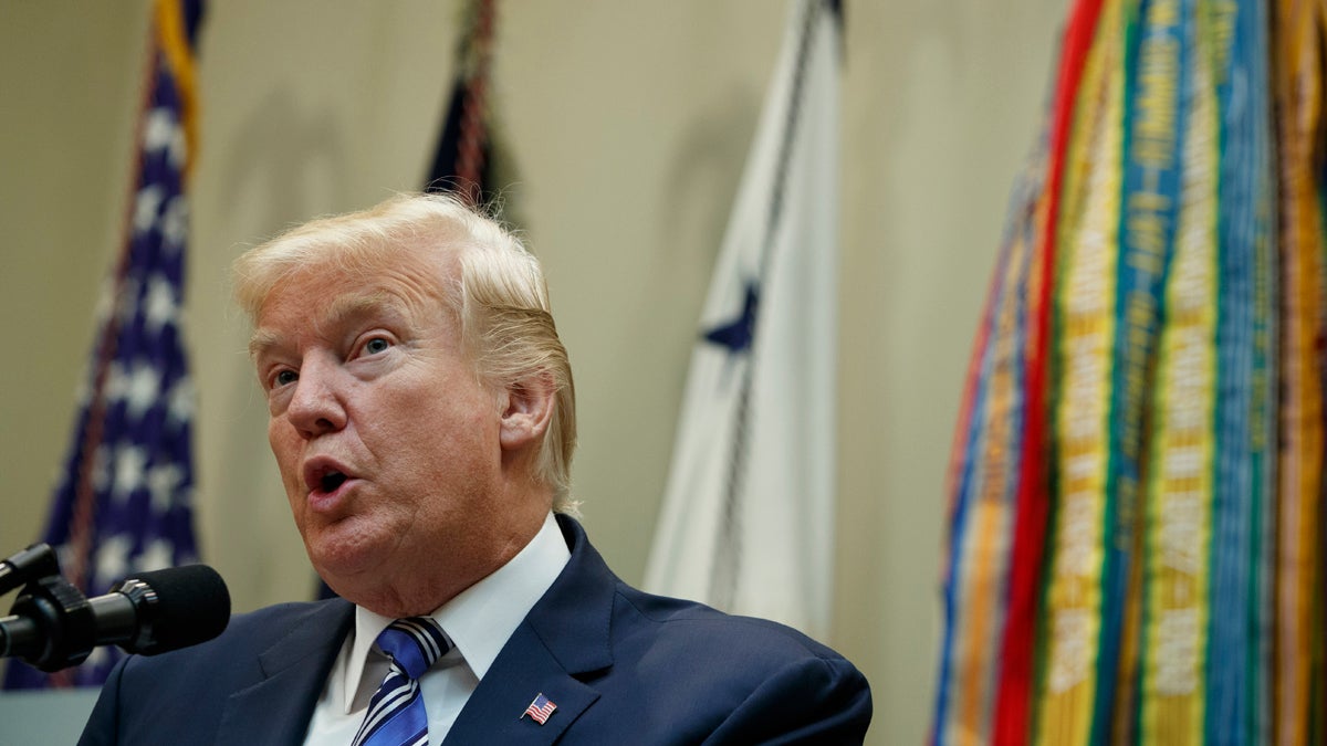  President Donald Trump speaks in the Roosevelt Room of the White House in Washington, Thursday, Aug. 3, 2017. (Evan Vucci/AP Photo) 