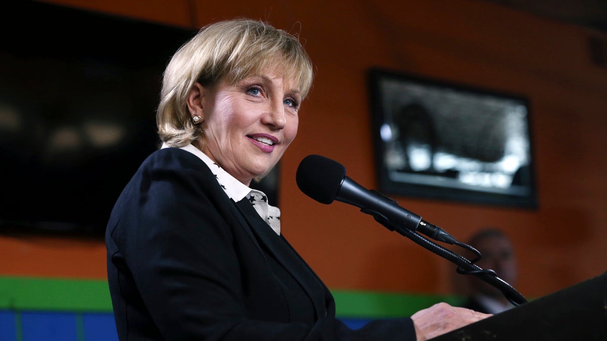  Republican New Jersey Lt. Gov. Kim Guadagno addresses a gathering as she announces her candidacy for governor, Tuesday, Jan. 17, 2017, in Keansburg, N.J. (Mel Evans/AP Photo)                                                                                                                                                                                                                                                                          