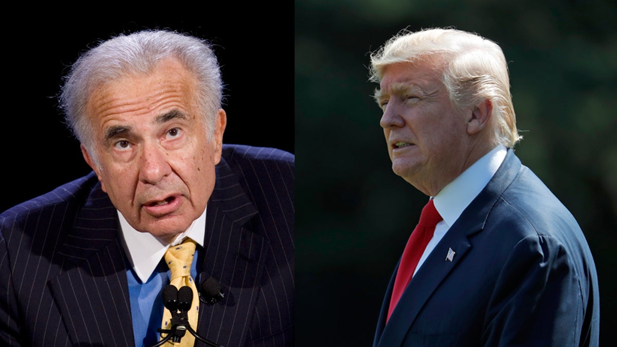 Billionaire investor Carl Icahn and President Donald Trump pictured in this composite photo (Mark Lennihan and Alex Brandon/AP Photos, file) 