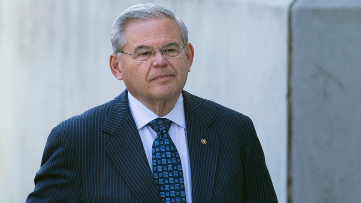  U.S. Sen. Robert Menendez, D-NJ, answers a question as he addresses a gathering Monday, March 23, 2015, in Garwood, N.J. Menendez listened to questions about the possible filing of corruption charges against him. (Mel Evans/AP Photo) 