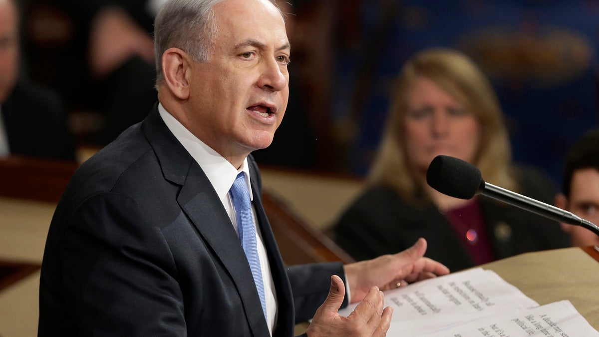  Israeli Prime Minister Benjamin Netanyahu speaks before a joint meeting of Congress on Capitol Hill in Washington, Tuesday, March 3, 2015. In a speech that stirred political intrigue in two countries, Netanyahu told Congress that negotiations underway between Iran and the U.S. would 