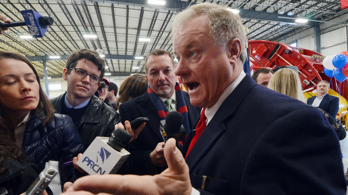 Scott Wagner, a Republican state senator from York County and owner of trash hauling firm Penn Waste, speaks to reporters at a Penn Waste facility after formally announcing that he will run for Pennsylvania governor in 2018, Wednesday, Jan. 11, 2017 in Manchester, Pa. (Marc Levy/AP Photo) 