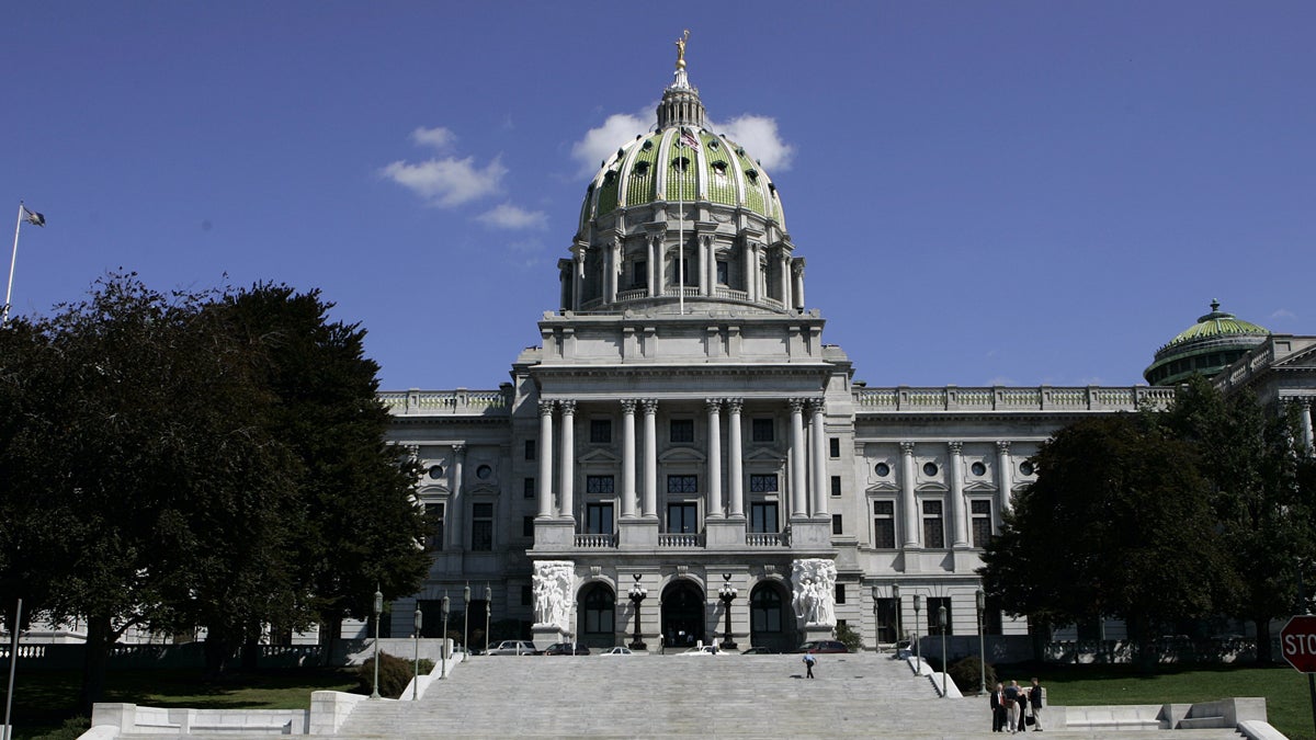 The west facade of the Pennsylvania State Capitol building is seen in Harrisburg. (AP Photo/Carolyn Kaster