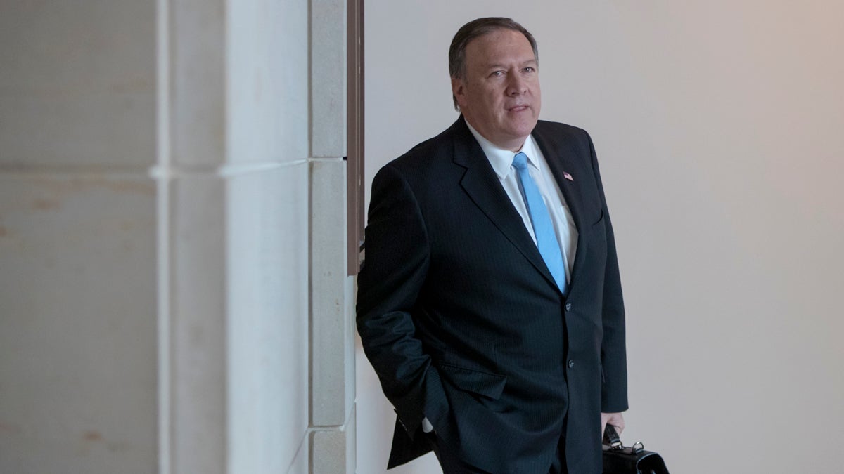  CIA Director Mike Pompeo arrives at the Capitol to brief members of the House Intelligence Committee in the aftermath of President Donald Trump reportedly sharing classified information with two Russian diplomats during a meeting in the Oval Office, in Washington, Tuesday, May 16, 2017. (J. Scott Applewhite/AP Photo) 