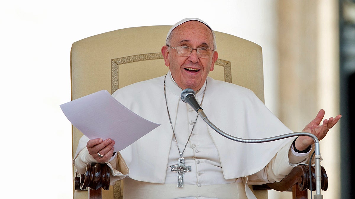  Pope Francis delivers his message during the weekly general audience in St. Peter's Square at the Vatican, Wednesday, April 29, 2015. (Alessandra Tarantino/AP Photo) 