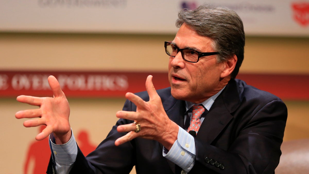 Republican presidential candidate, former Texas Gov. Rick Perry, speaks at the Family Leadership Summit in Ames, Iowa, Saturday, July 18, 2015. (Nati Harnik/AP Photo) 