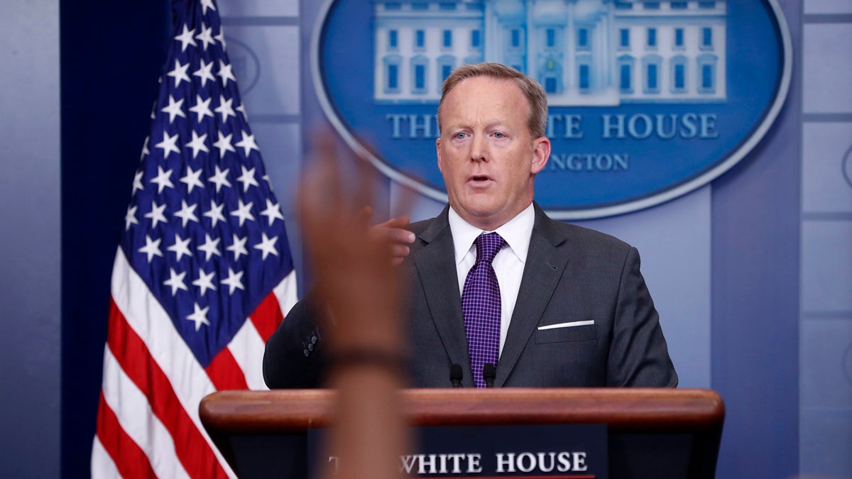  Former White House press secretary Sean Spicer is pictured here in the Brady Briefing room of the White House in Washington, Monday, July 17, 2017. (Pablo Martinez Monsivais/AP Photo) 