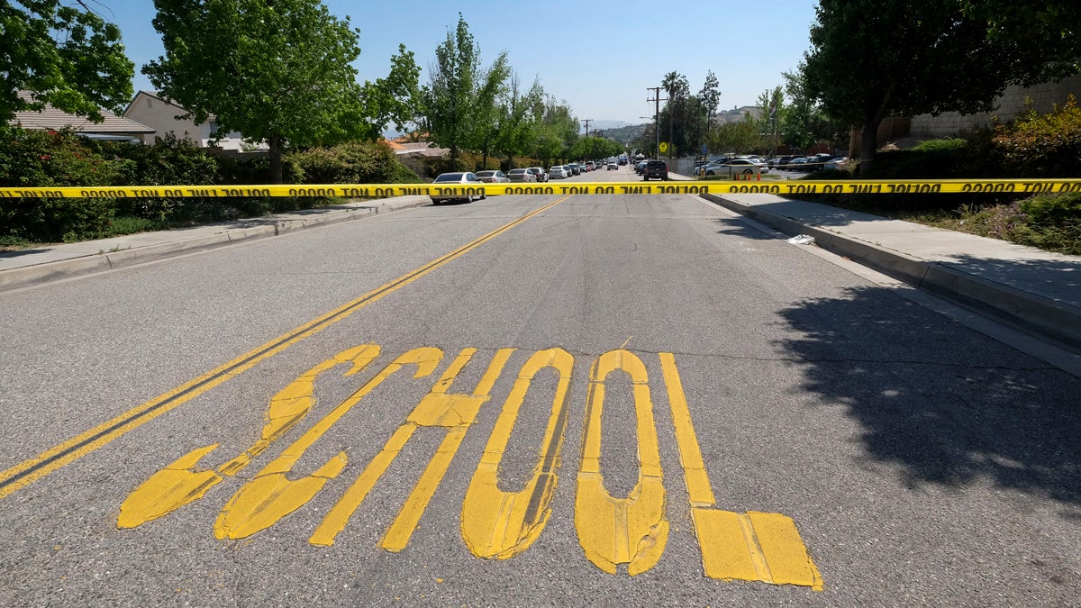  A police yellow tap is seen outside North Park School after a shooting ,Monday, April 10, 2017, in San Bernardino, California. Legislators in Pennsylvania are debating the best way to keep students safe. (Ringo H.W. Chiu/AP Photo) 