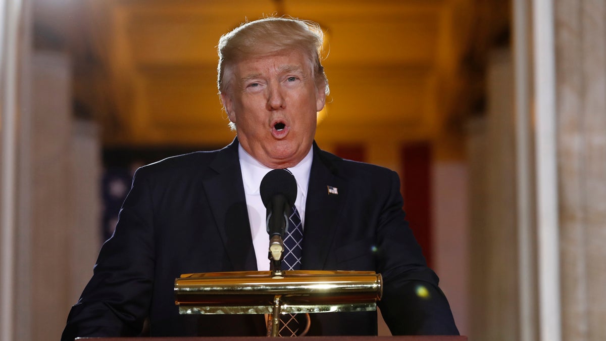  President Donald Trump speaks on Capitol Hill in Washington, Tuesday, April 25, 2017 (Carolyn Kaster/AP Photo, file) 