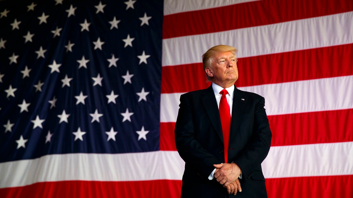  President Donald Trump is introduced to speak to U.S. military troops at Naval Air Station Sigonella, Saturday, May 27, 2017, in Sigonella, Italy. (Evan Vucci/AP Photo) 