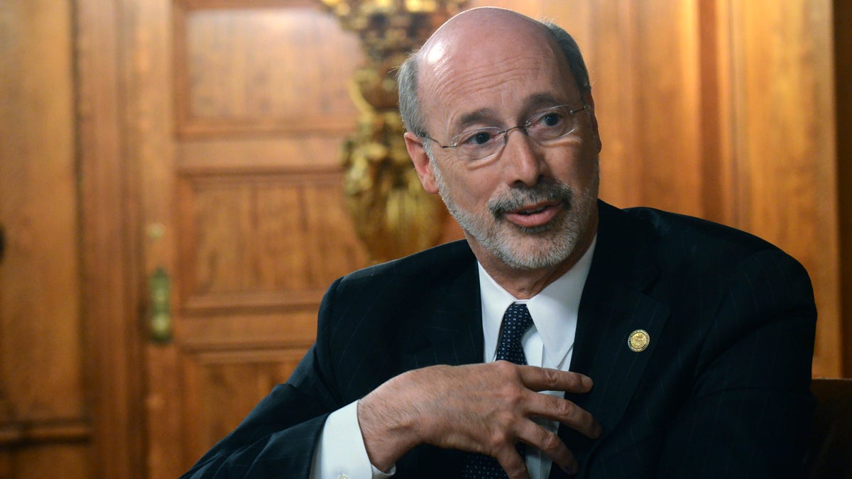  Gov. Tom Wolf speaks during an interview with The Associated Press in his Capitol offices, Wednesday, March 11, 2015 in Harrisburg, Pa. (Marc Levy/AP Photo) 