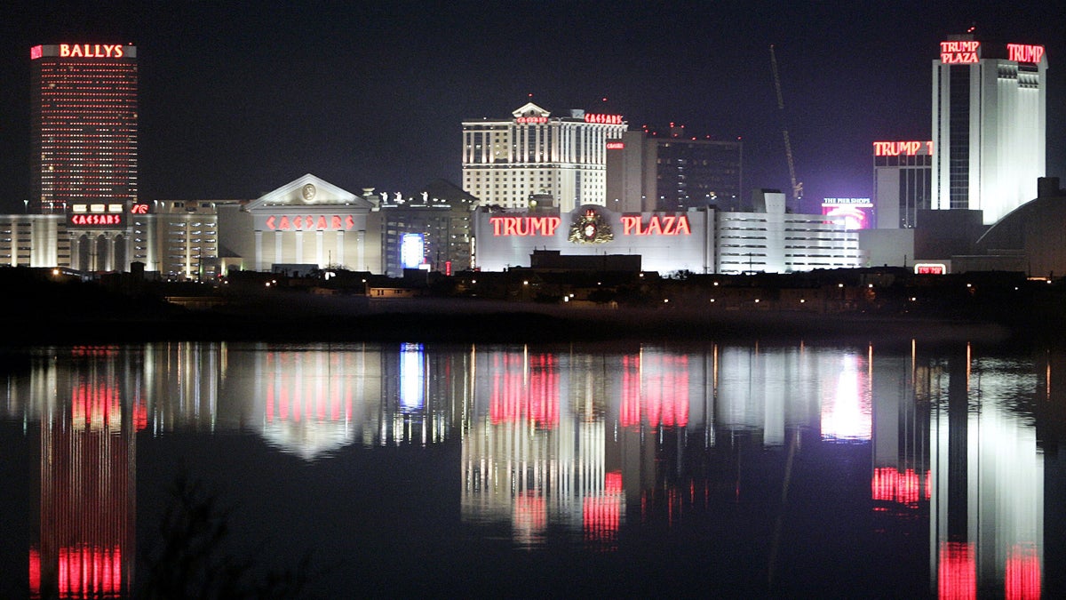 Hotels and casinos in Atlantic City, N.J. are reflected in the water in this Nov. 14, 2007 file photo.  (AP Photo/Mel Evans, file) 